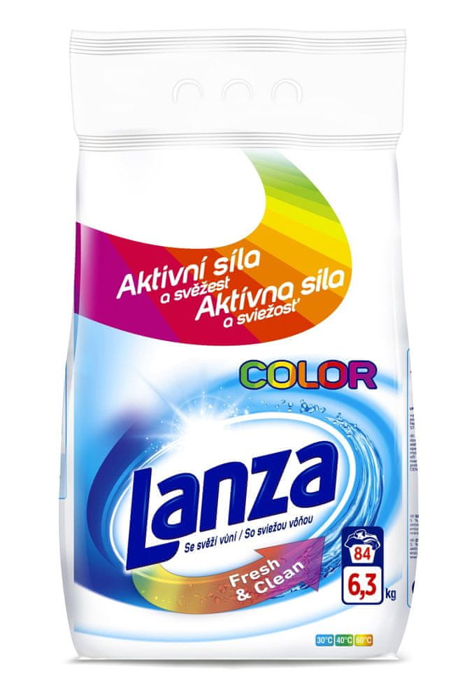 Levně Lanza Fresh&Clean na barevné prádlo 6,3 kg / 84 pracích dávek