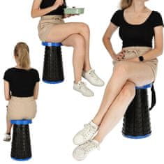 WOWO Modrý Skládací Židle a Rozkládací Taburet - Praktický a Stylový Doplněk