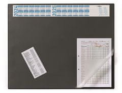 Durable Podložka na stůl, černá, 65 x 52 cm, s ročním kalendářem, transparentní klopa, 720401 