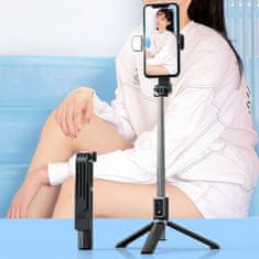 TopQ Bluetooth tripod mini selfie tyč P40S se stativem černá