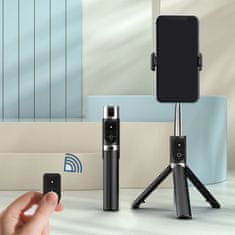 TopQ Bluetooth selfie tyč mini P70S Plus se stativem černá