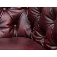 Massive Home Luxusní rohová pohovka Chesterfield červená z pravé kůže 236x236