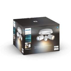 Philips Hue White Ambiance Bodové koupelnové svítidlo Philips Adore BT 8719514340916 LED GU10 3x5W 3x350lm 2200-6500K IP44 230V, bílé s dálkovým ovladačem a Bluetooth
