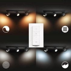 Philips Hue White Ambiance Bodové svítidlo Philips Buckram BT 50473/30/P6 LED GU10 3x5W 3x350lm 2200-6500K 230V, černé s dálkovým ovladačem a Bluetooth