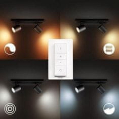 Philips Hue White Ambiance Bodové svítidlo Philips Runner BT 8719514338166 LED GU10 2x5W 2x350lm 2200-6500K 230V, černé s dálkovým ovladačem a Bluetooth