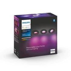 Philips Hue Bluetooth LED White and Color Ambiance set 3ks Zapuštěných bodových svítidel Philips Centura 8719514342903 GU10 3x5,7W 3x350lm 2000-6500K RGB IP20 černé, stmívatelné
