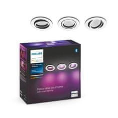 Philips Hue Bluetooth LED White and Color Ambiance set 3ks Zapuštěných bodových svítidel Philips Centura 8719514342880 GU10 3x5,7W 3x350lm 2000-6500K RGB IP20 bílé, stmívatelné