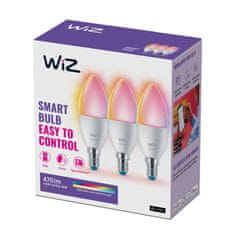 WiZ WiZ SET 3x LED žárovka E14 C37 4,9W 470lm 2200-6500K RGB IP20, stmívatelná