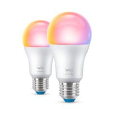 WiZ WiZ SET 2x LED žárovka E27 A60 8W (60W) 806lm 2200-6500K RGB IP20, stmívatelná