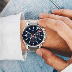 Tommy Hilfiger Pánské analogové hodinky Beleldis stříbrná Univerzální