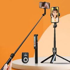 TopQ Bluetooth selfie tyč P81 se stativem 1,6m černá