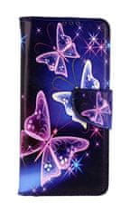 TopQ Pouzdro Samsung A15 knížkové Modré s motýlky 117118