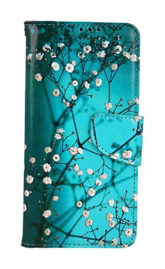 TopQ Pouzdro Xiaomi Redmi Note 13 knížkové Modré s květy 121354