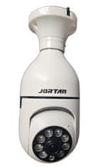 Leventi Bezpečnostní otočná Smart Wifi kamera 4K 360° s LED žárovkou E27 a nočním viděním JORTAN JT-8177