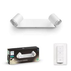 Philips Hue White Ambiance Bodové koupelnové svítidlo Philips Adore BT 8719514340879 LED GU10 2x5W 2x350lm 2200-6500K IP44 230V, bílé s dálkovým ovladačem a Bluetooth