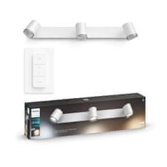 Philips Hue White Ambiance Bodové koupelnové svítidlo Philips Adore BT 8719514340893 LED GU10 3x5W 3x350lm 2200-6500K IP44 230V, bílé s dálkovým ovladačem a Bluetooth