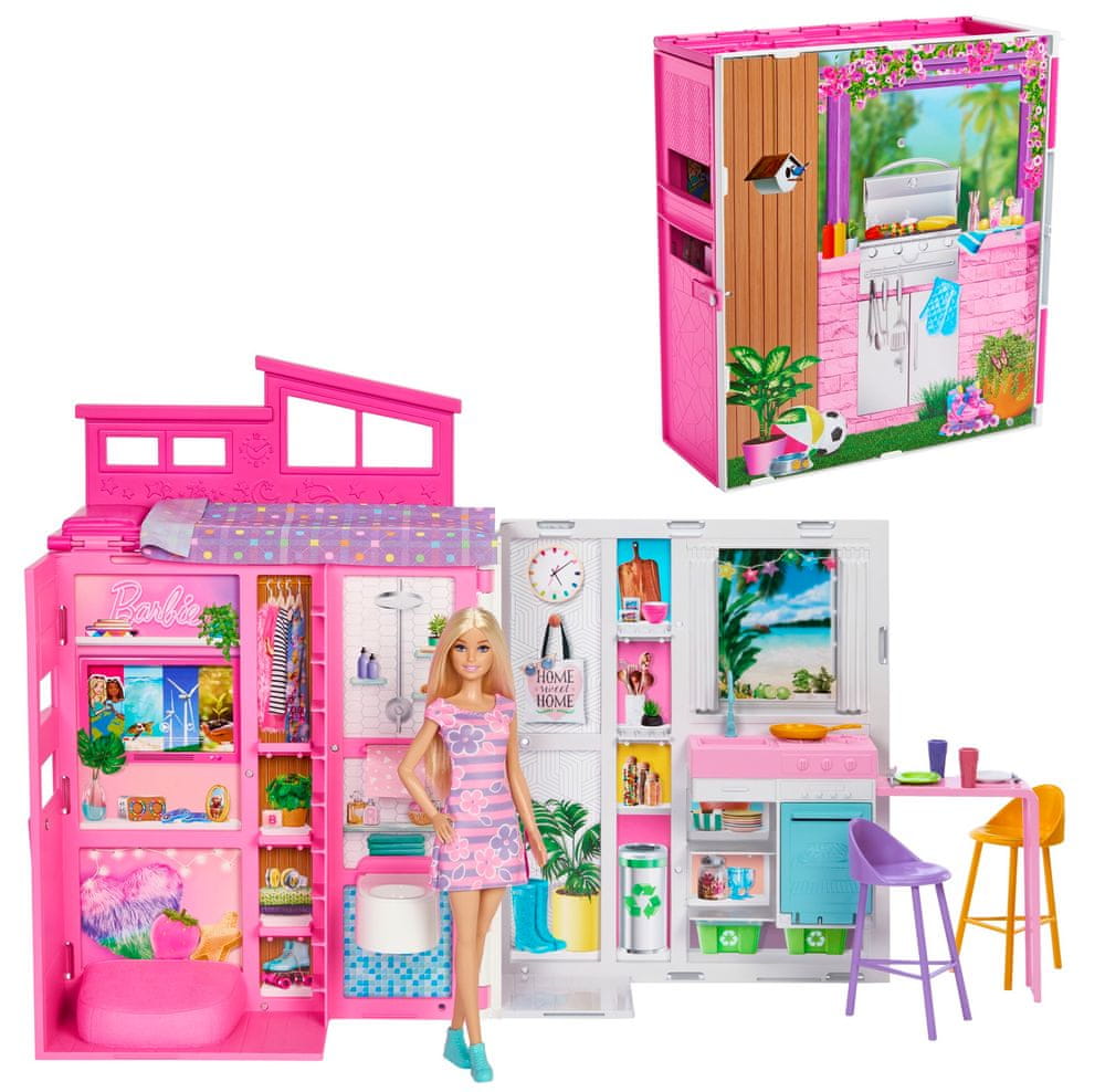 Levně Mattel Barbie Domek s panenkou HRJ77