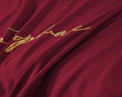 Cotton World Ložní prádlo 160x200 červené zlaté výšivky saténové lemování
