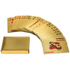 WOWO Profesionální Sada Pokerových Hracích Karet - Plastové, Zlaté, 54 ks.