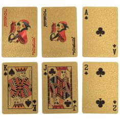 WOWO Profesionální Sada Pokerových Hracích Karet - Plastové, Zlaté, 54 ks.