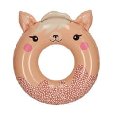 WOWO INTEX 59266 - Růžový Nafukovací Plovací Kruh s Motivem Plážového Mazlíčka, Nosnost do 40kg