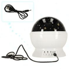 WOWO Bílá Noční Lampa s USB, 2v1 Hvězdicový Projektor