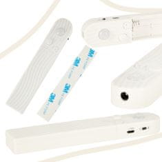 WOWO Vodotěsný LED Pásek s USB Pohybovým Senzorem, Bateriové Napájení, 1M 59LED, Studená Bílá