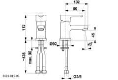 KFA armatura Granat stojánková umyvadlová baterie, chrom +s výpustí (5522-815-00)