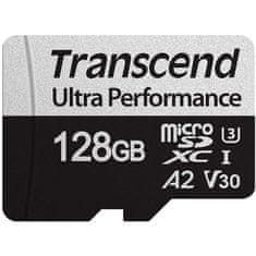 Transcend Paměťová karta 340S microSDXC 128GB UHS-I U3 V30 A2 (160R/ 125W) + adapter