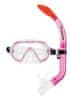 set potápěčské brýle a šnorchl SPIDER COMBO KIDS silikon transparent - růžová