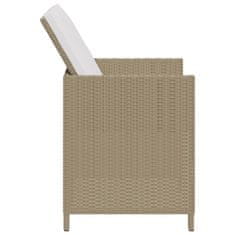 Vidaxl Zahradní jídelní židle s poduškami 4 ks béžové polyratan