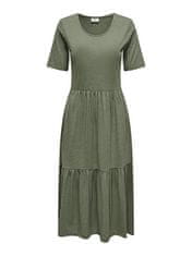 Jacqueline de Yong Dámské šaty JDYDALILA Loose Fit 15195291 Deep Lichen Green (Velikost XS)