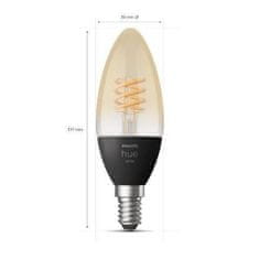 Philips Hue Bluetooth LED White filamentová žárovka Philips svíčka 8719514302235 E14 4,5W 300lm 2100K černá, stmívatelná
