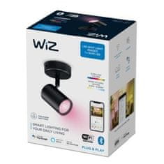 WiZ Stropní bodové svítidlo WiZ IMAGEO 8719514551930 LED GU10 4,9W 345lm 2200-6500K RGB IP20 CRI90 černé, stmívatelné