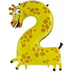 MojeParty Balónek fóliový číslo 2 žirafa 102 cm