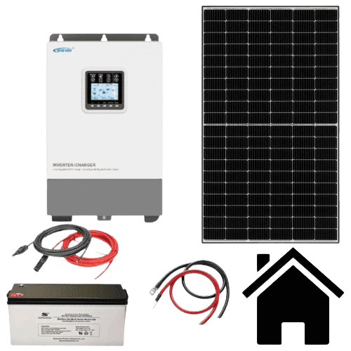 VS ELEKTRO Solární sestava - Hybrid I Kapacita AKU: 2×200Ah, Výkon FV: 8 panelů / 3,6 kWp