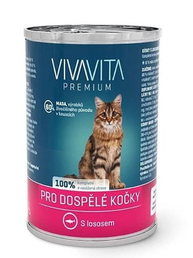 Levně vivavita konzerva pro kočky Losos 415 g