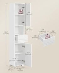 Artenat Koupelnová skříňka Cerberus, 170 cm, bílá