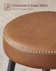 Artenat Barová židle Faux (SET 2 ks), syntetická kůže, 63 cm, hnědá