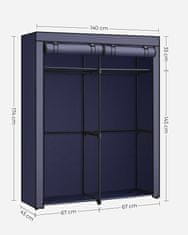 Artenat Šatní skříň Glock, 174 cm, textil, modrá