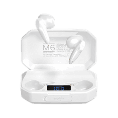 shumee Kruger & Matz M6 bezdrátová sluchátka do uší s power bankou - bílá