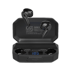 shumee Kruger & Matz M6 bezdrátová sluchátka do uší s power bankou - černá