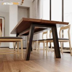 MetaloPro MetaloPro Extreme - Stabile Metall Tischbeine, Schwarz Tischkufen/Tischgestell für Esstisch, Schreibtisch Möbelfüße Beine, Trapez Form – 220x80x72 cm