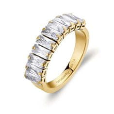 Brosway Třpytivý pozlacený prsten se zirkony Desideri BEIA002 (Obvod 54 mm)