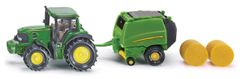 SIKU SIKU Blister - John Deere traktor s balíkovačkou