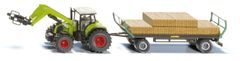 SIKU SIKU Farmer - Traktor s balíkovacím nástavcem a vlekem 1:50