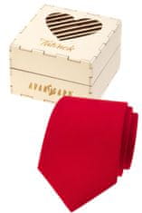 Avantgard Dárkový set Tatínek - Kravata LUX v dárkové dřevěné krabičce s nápisem 919-985724 Červená, přírodní dřevo