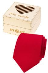 Avantgard Dárkový set Pro tatínka - Kravata LUX v dárkové dřevěné krabičce s nápisem 919-985726 Červená, přírodní dřevo