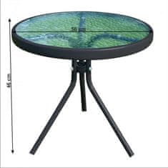 ATAN Zahradní konferenční stolek HABIR - ocel / tvrzené sklo