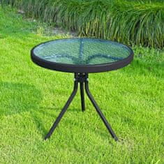 ATAN Zahradní konferenční stolek HABIR - ocel / tvrzené sklo